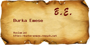 Burka Emese névjegykártya
